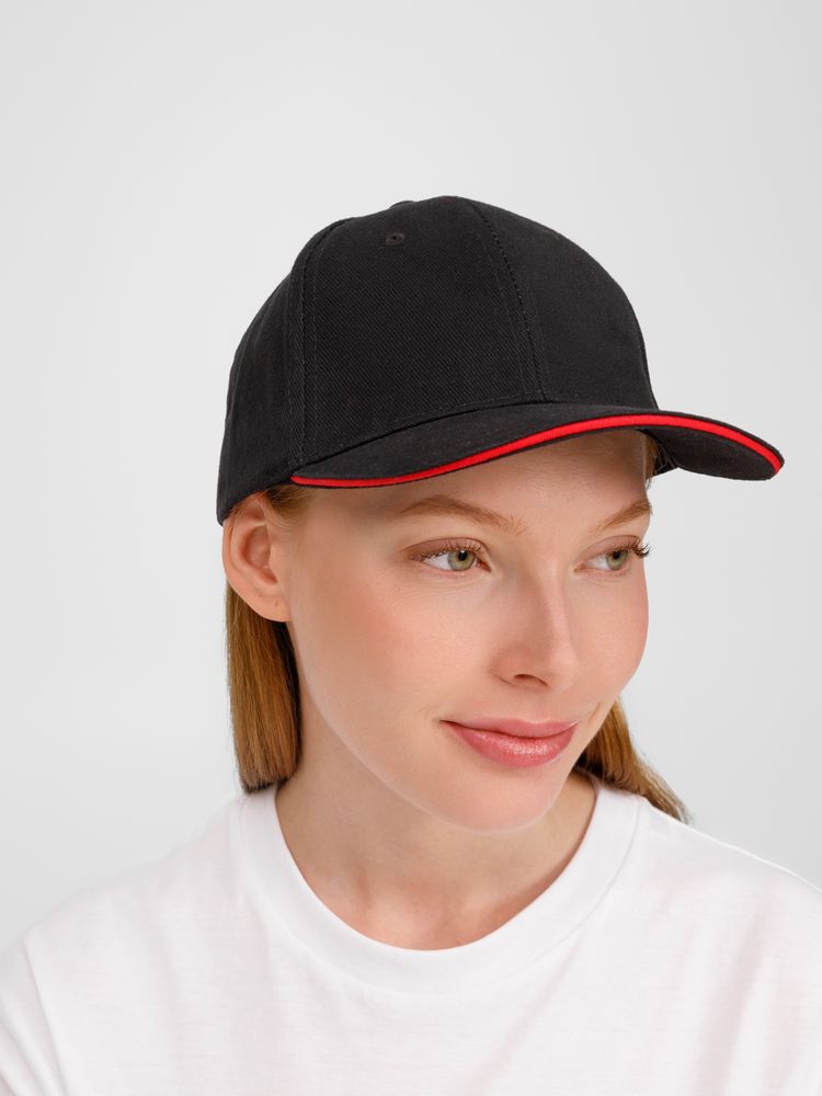 Бейсболка Buffalo, черная с красным - фото 8