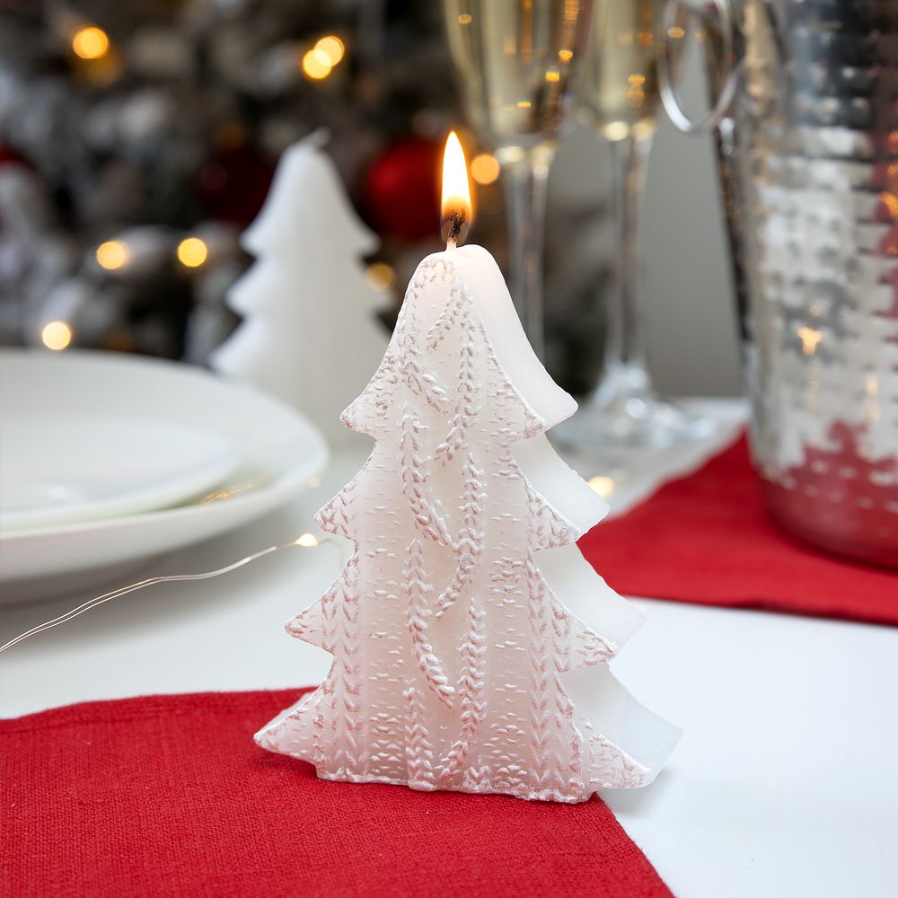 Свеча Kniteam, елка, белая - фото 4