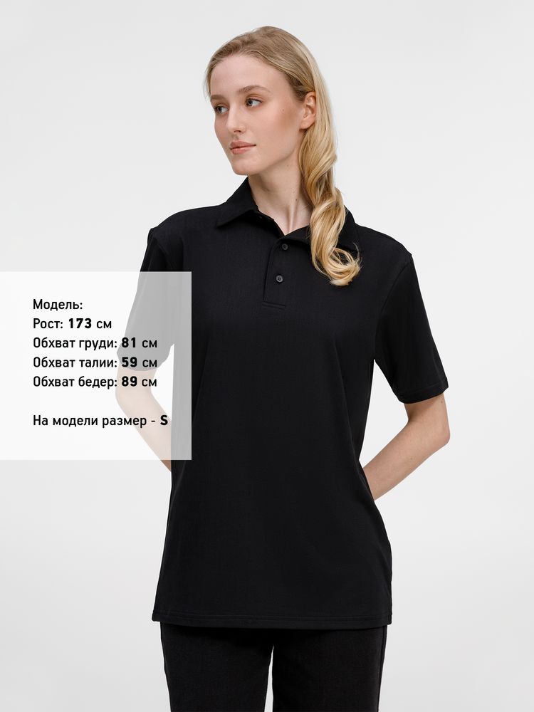 Рубашка поло унисекс Senti, черная, размер XL - фото 8