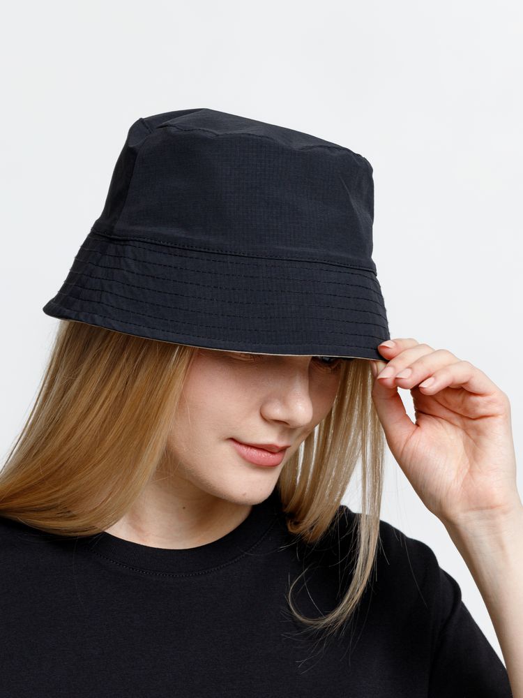 Панама Nylon двусторонняя, черная с хаки, размер M/L - фото 5