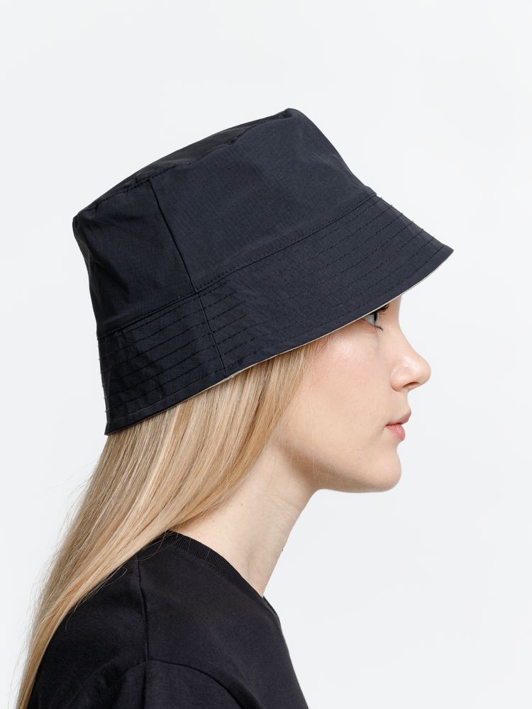 Панама Nylon двусторонняя, черная с хаки, размер M/L - фото 6