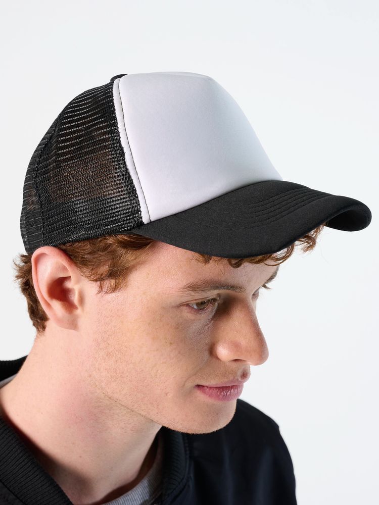 Бейсболка Bubble, черная с белым - фото 4