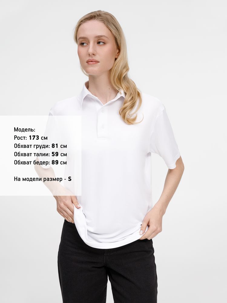 Рубашка поло унисекс Senti, белая - фото 8