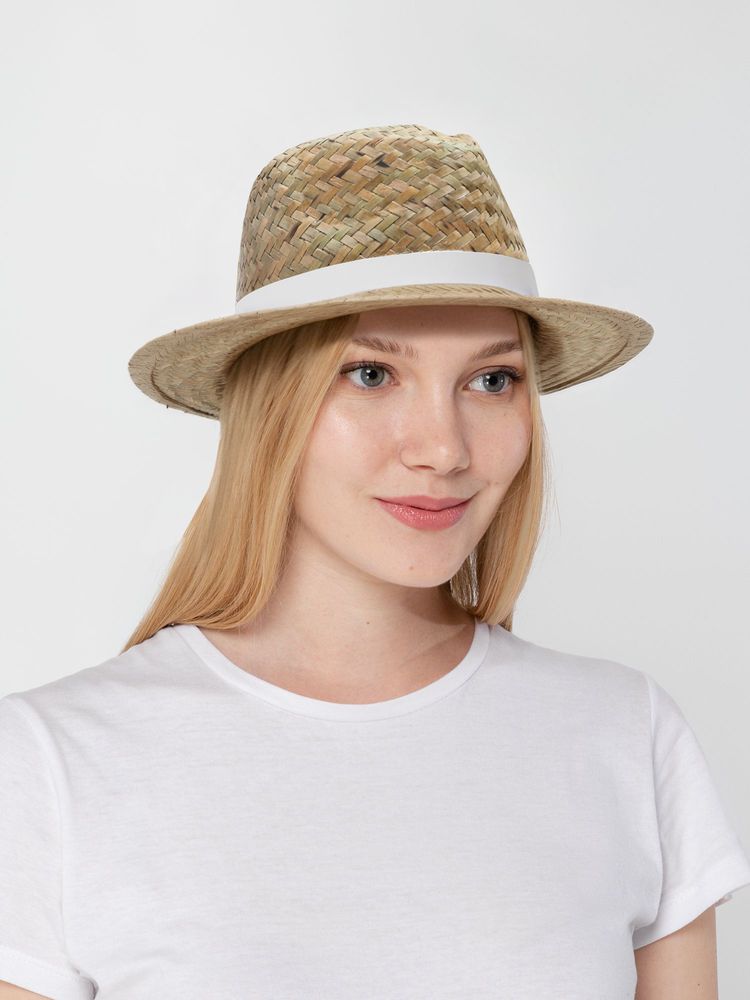 Шляпа Daydream, бежевая с белой лентой - фото 5