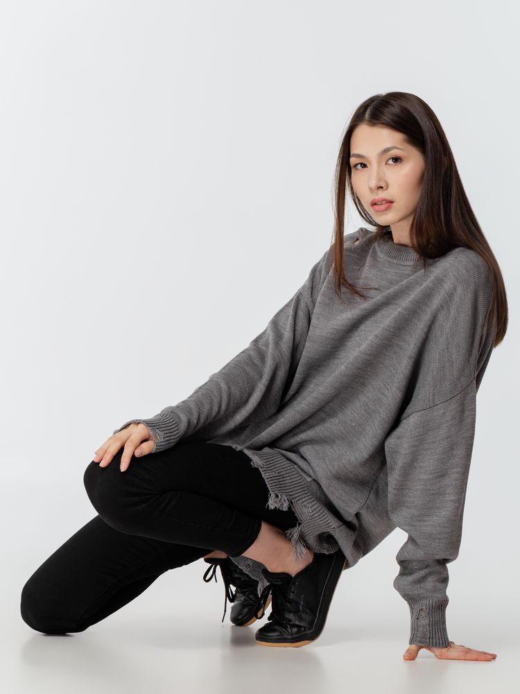 Джемпер оверсайз унисекс Grunge, серый, размер S/M - фото 12