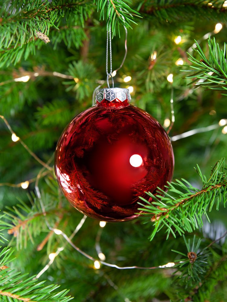 Елочный шар Finery Gloss, 8 см, глянцевый красный - фото 5