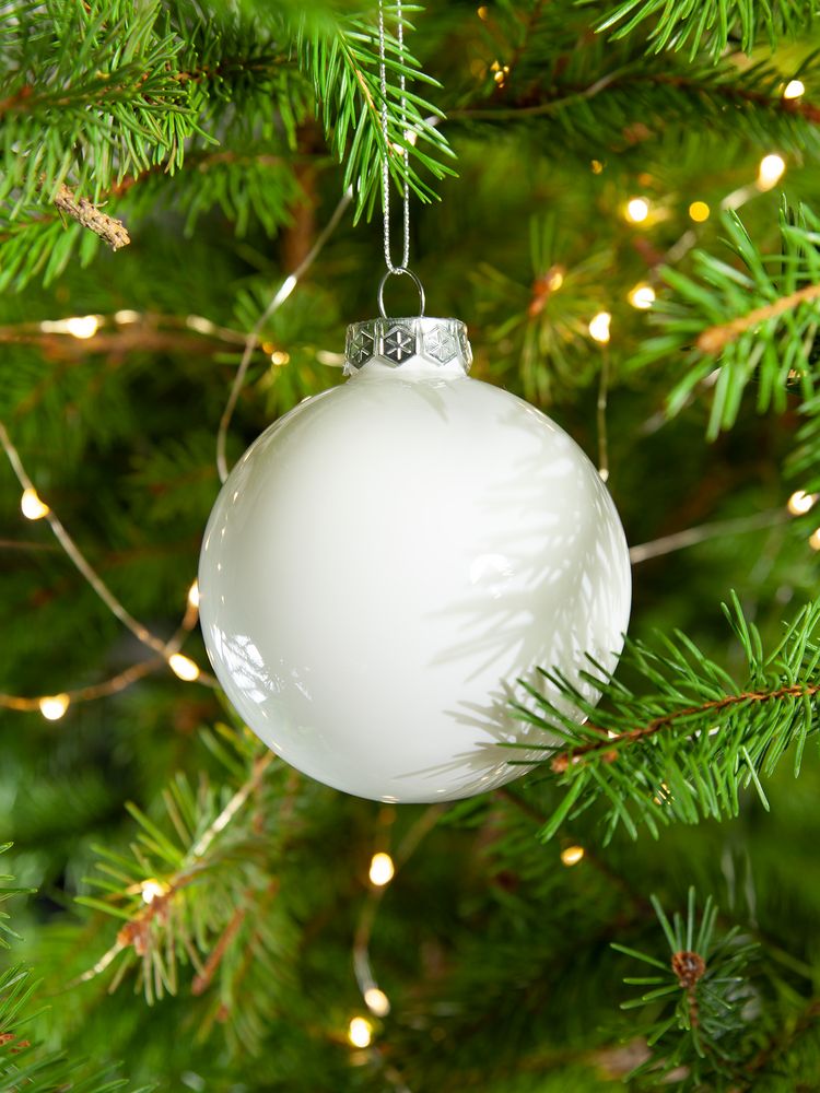 Елочный шар Finery Gloss, 8 см, глянцевый белый - фото 6