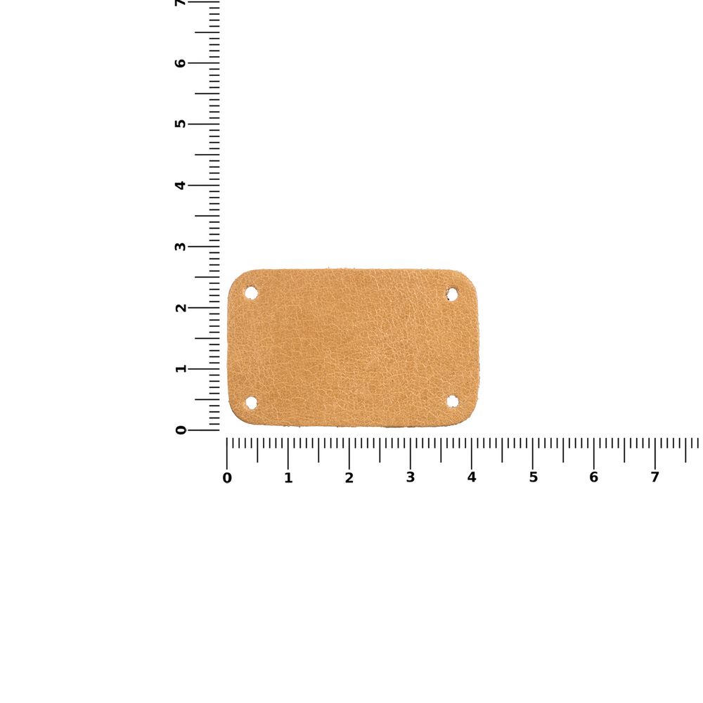 Лейбл кожаный Beta, S, бежевый - фото 3