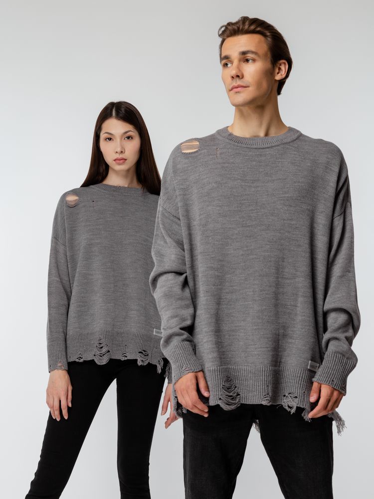 Джемпер оверсайз унисекс Grunge, серый, размер S/M - фото 13