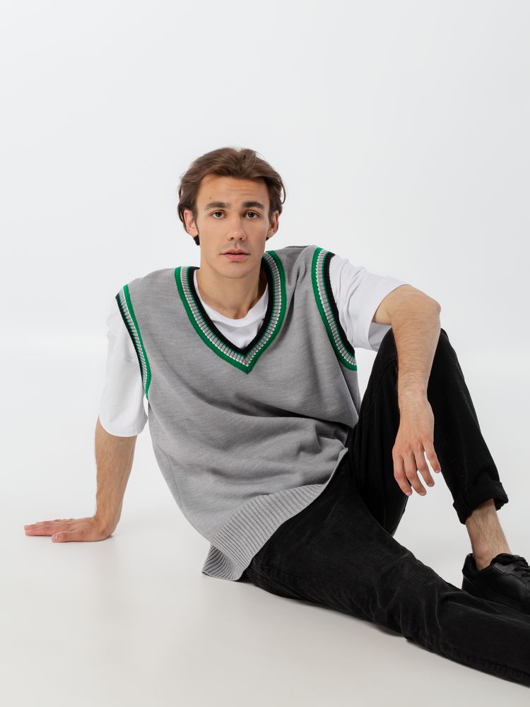 Жилет оверсайз унисекс Cornell в сумке светло-серый размер S/M - фото 13