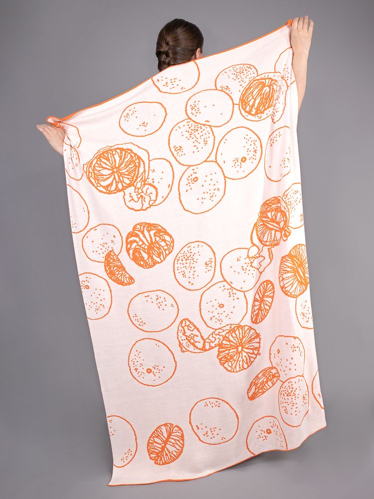 Плед Citrion, оранжево-белый - фото 2