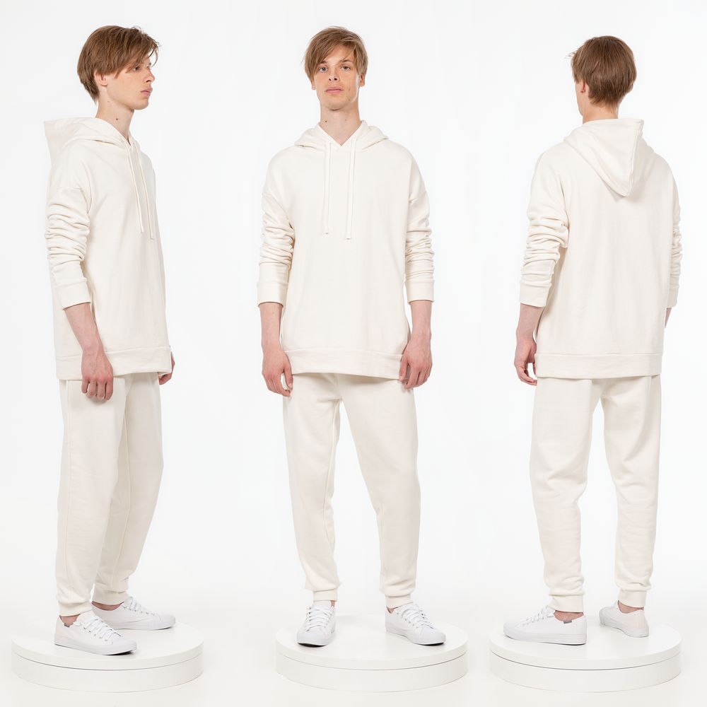 Худи унисекс H2 молочно-белое размер XS/S - фото 5