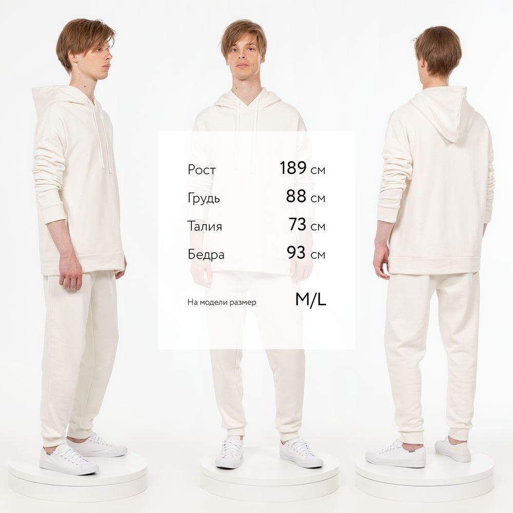 Худи унисекс H2 молочно-белое размер XS/S - фото 6