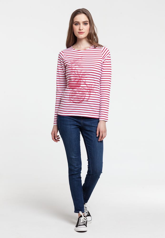 Футболка женская Grand Granat, белая с красным, размер S - фото 6