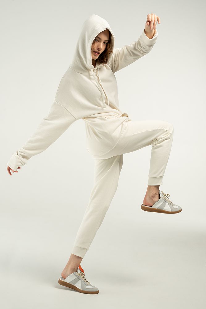 Худи унисекс H2 молочно-белое размер XS/S - фото 4