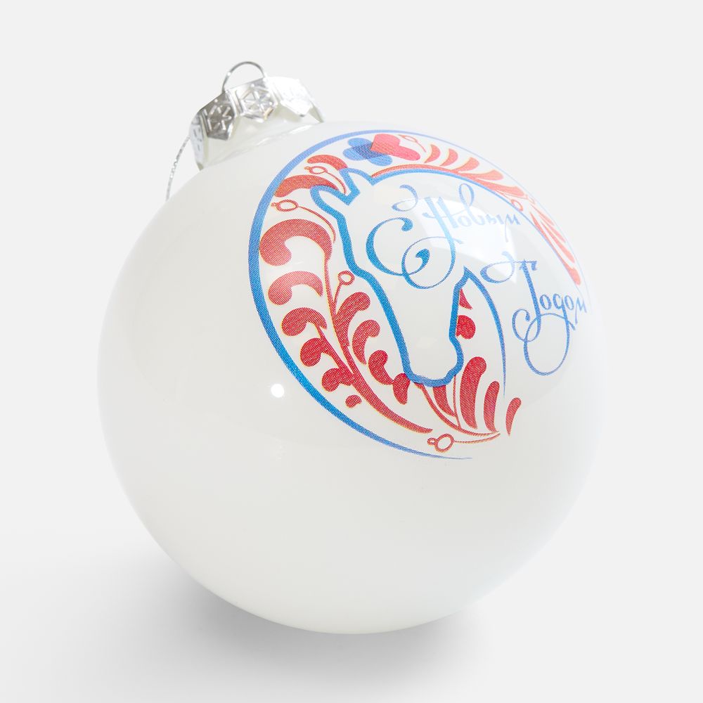 Елочный шар Finery Gloss, 8 см, глянцевый белый - фото 7