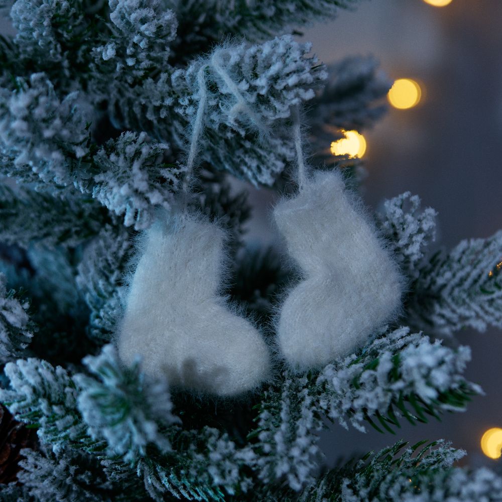 Подвеска на елку «Вьюжка», носочки, белая - фото 4