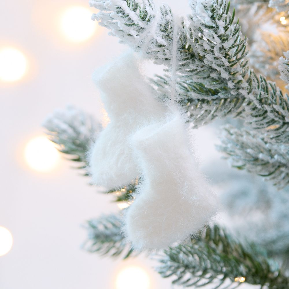 Подвеска на елку «Вьюжка», носочки, белая - фото 3