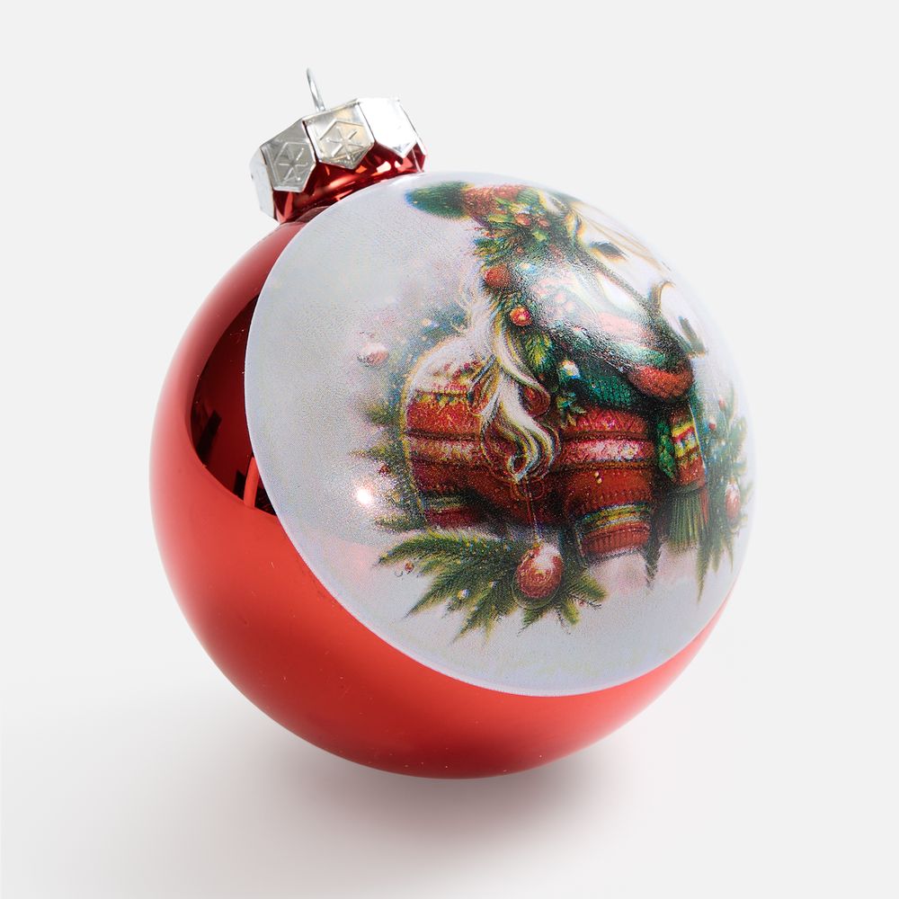 Елочный шар Finery Gloss, 8 см, глянцевый красный - фото 6