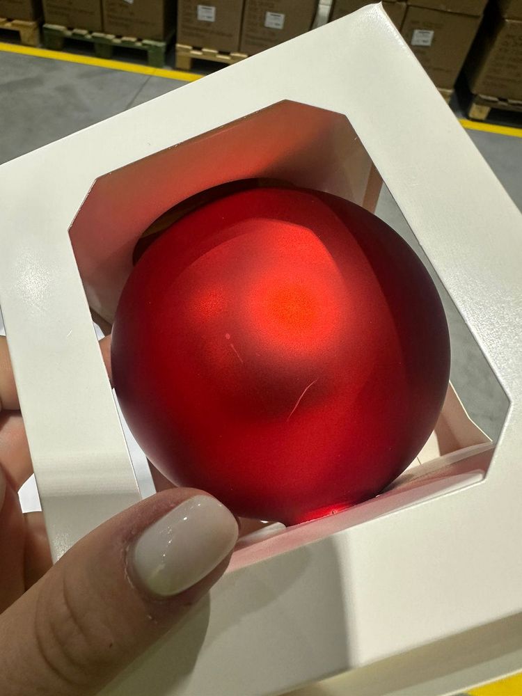 Оформительский шар Finery, 10 см, матовый красный - фото 3