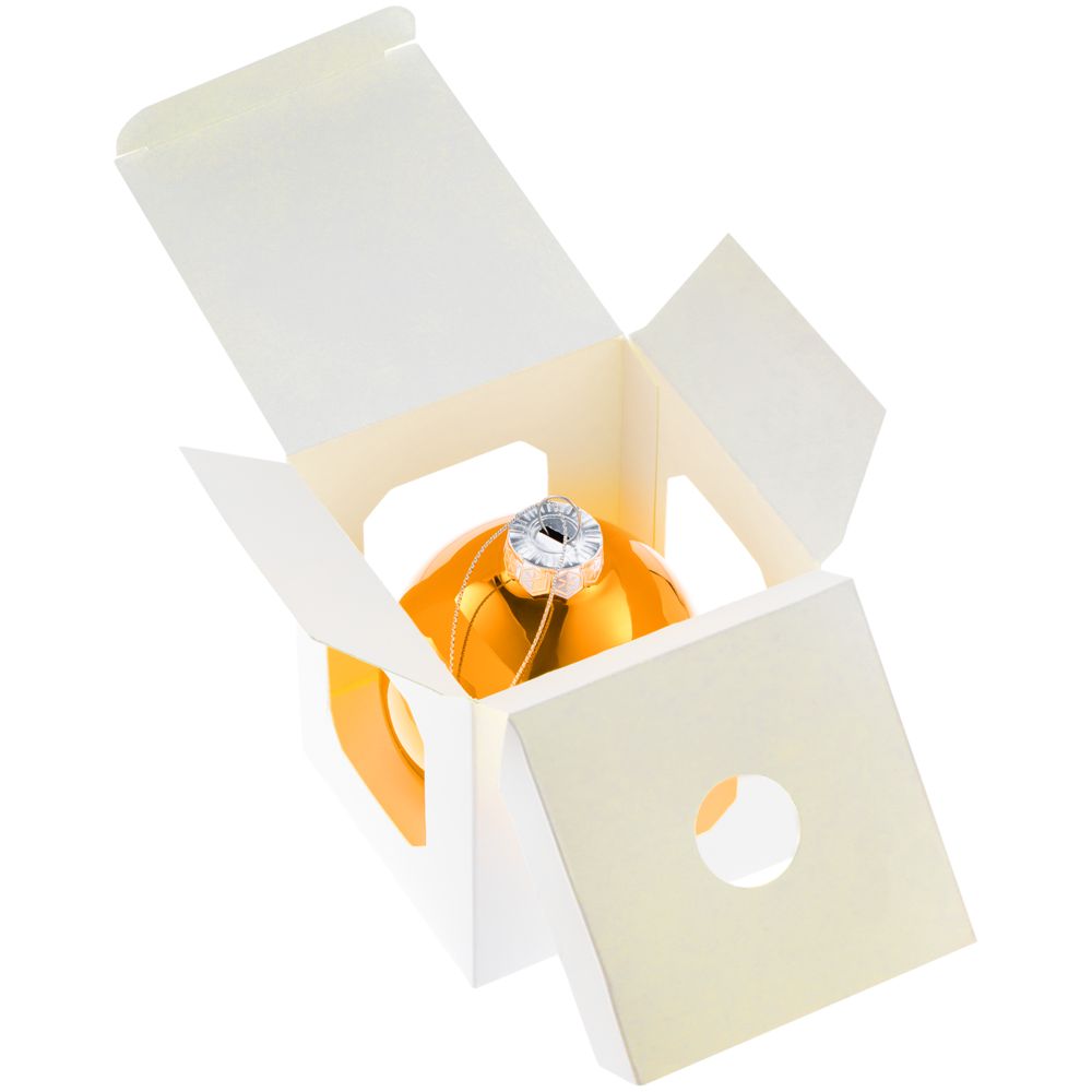 Елочный шар Finery Gloss, 8 см, глянцевый оранжевый - фото 4