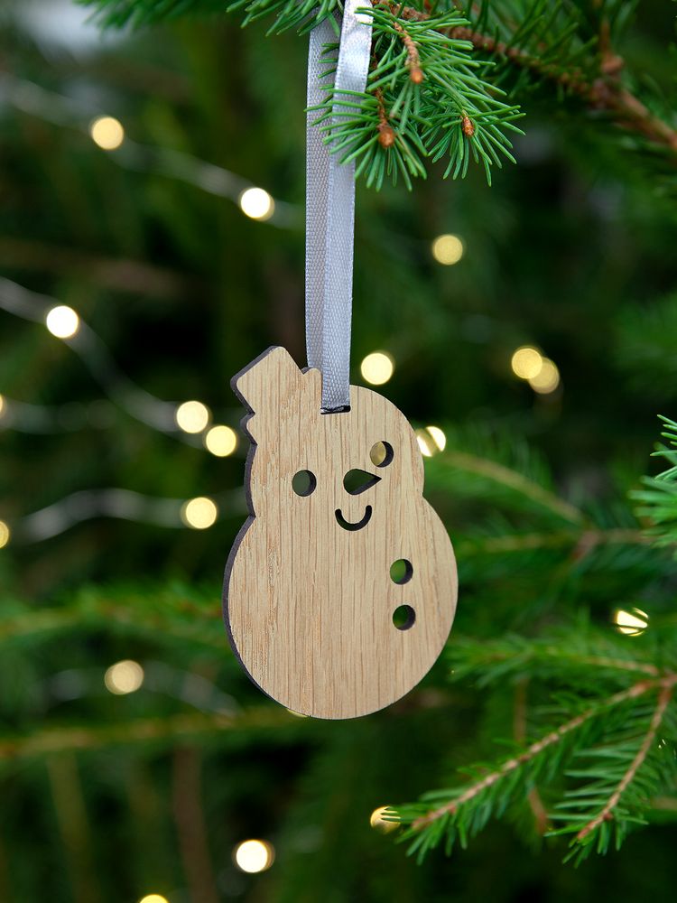 Деревянная подвеска Christmate, снеговик - фото 4