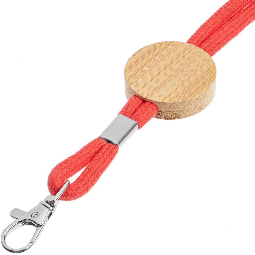 Шнурок для бейджа Tube Wood красный - фото 3