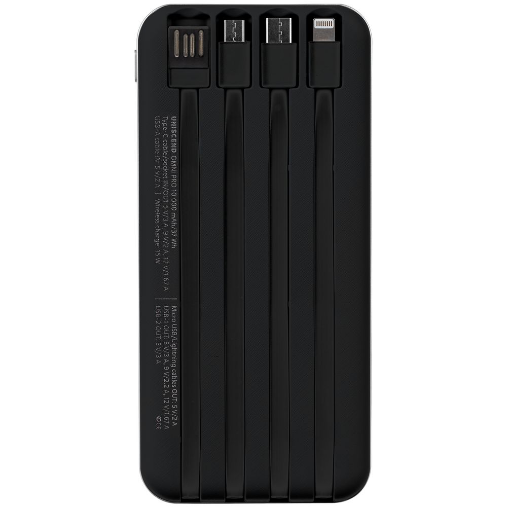 Внешний аккумулятор Omni Pro 10000 мАч, черный - фото 3