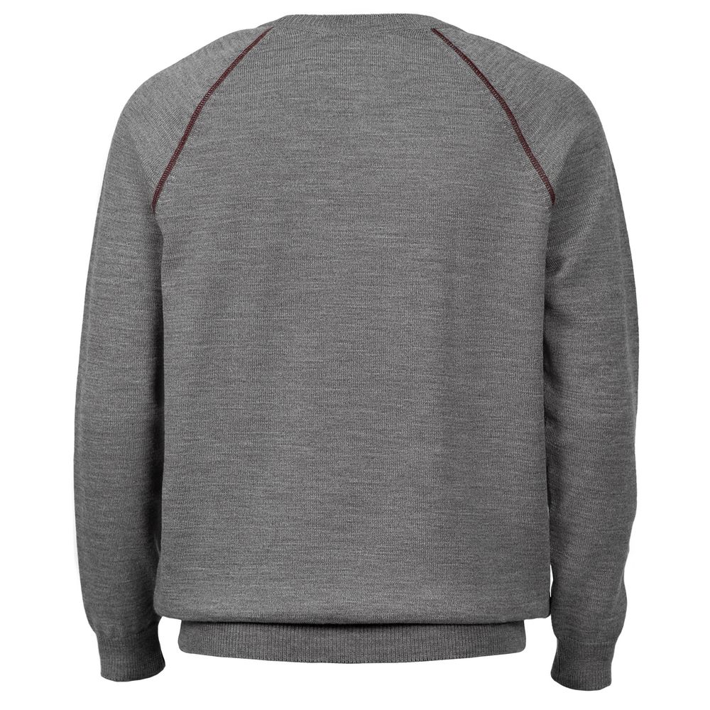 Джемпер Stitch с контрастной отделкой, серый с бордовым - фото 2