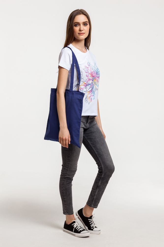 Холщовая сумка Basic 105, темно-синяя - фото 4