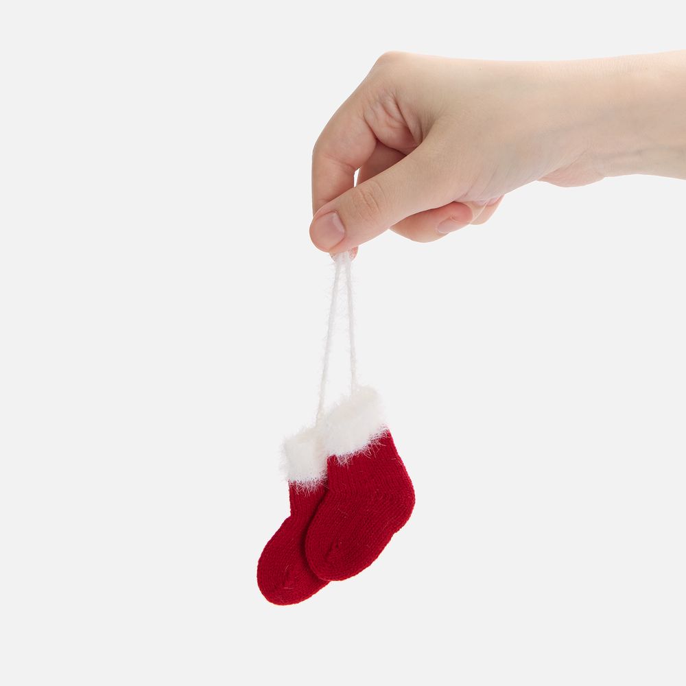 Подвеска на елку «Вьюжка», носочки, красная - фото 2