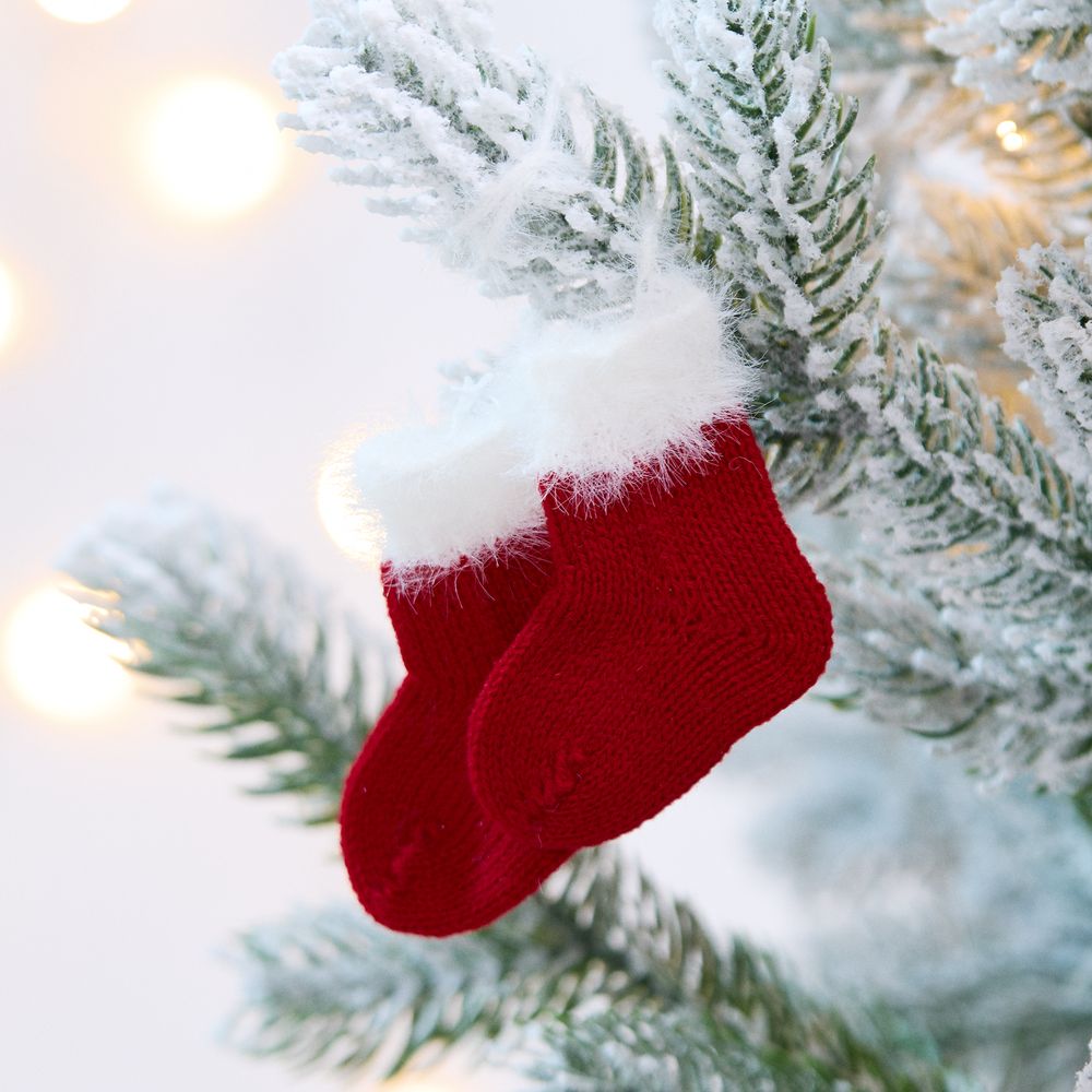 Подвеска на елку «Вьюжка», носочки, красная - фото 3