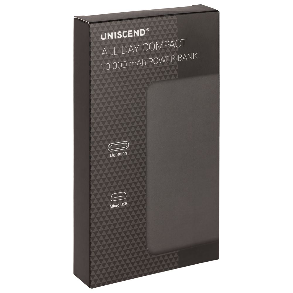 Внешний аккумулятор Uniscend All Day Compact 10000 мАч, черный - фото 7