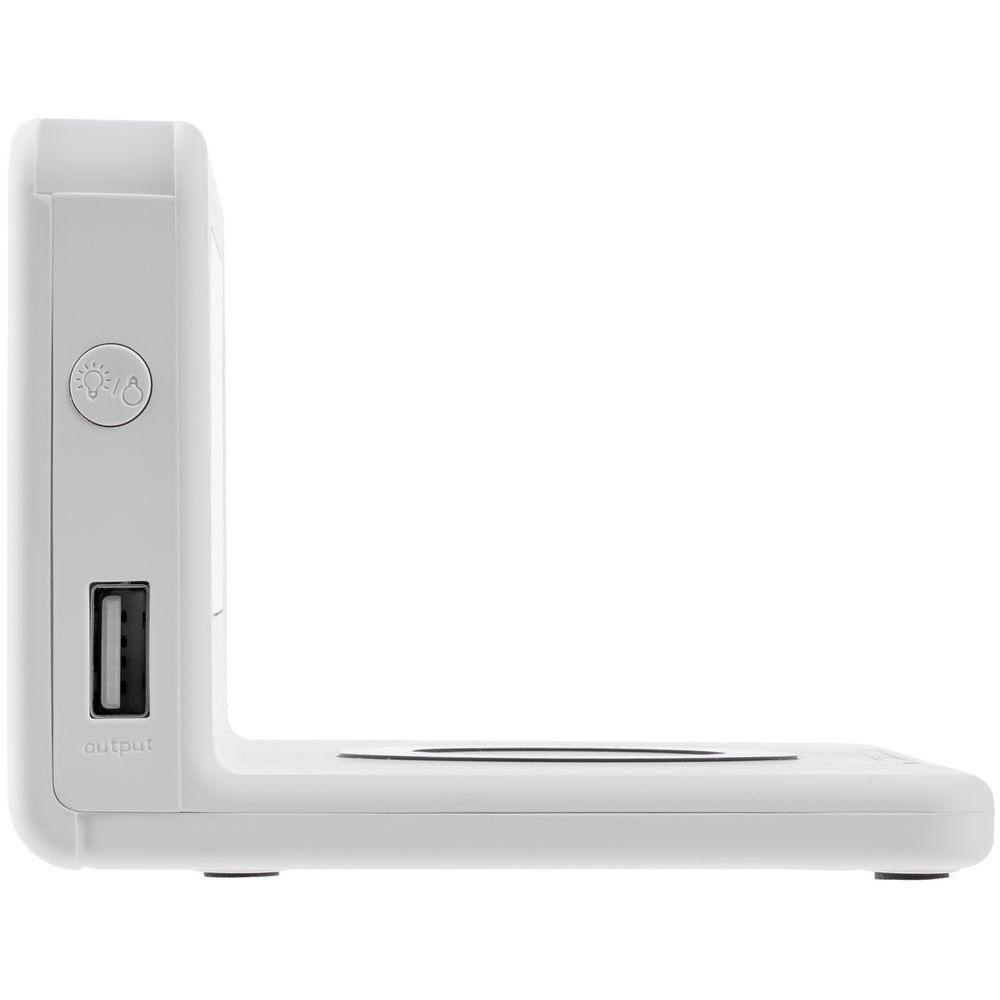 Часы настольные с беспроводным зарядным устройством Pitstop белые - фото 5