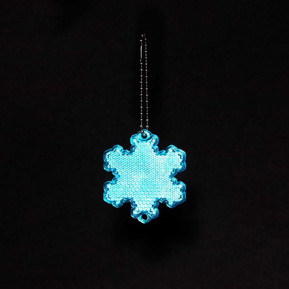 Пешеходный светоотражатель с цепочкой «Снежинка», синий - фото 3