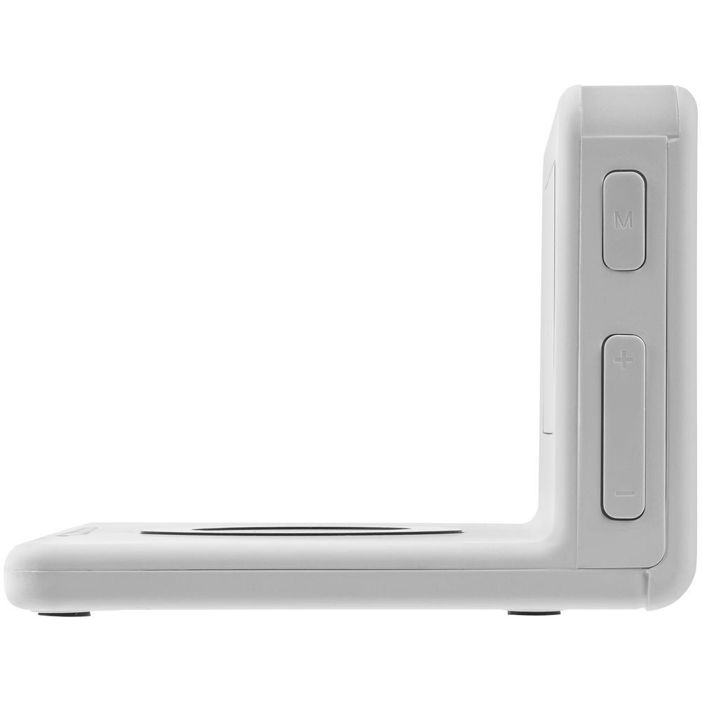 Часы настольные с беспроводным зарядным устройством Pitstop белые - фото 6