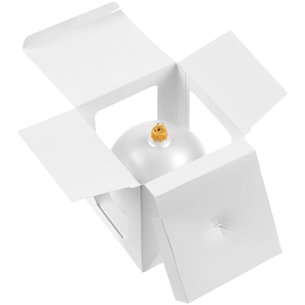 Елочный шар Gala Matt в коробке, 6 см, белый - фото 4