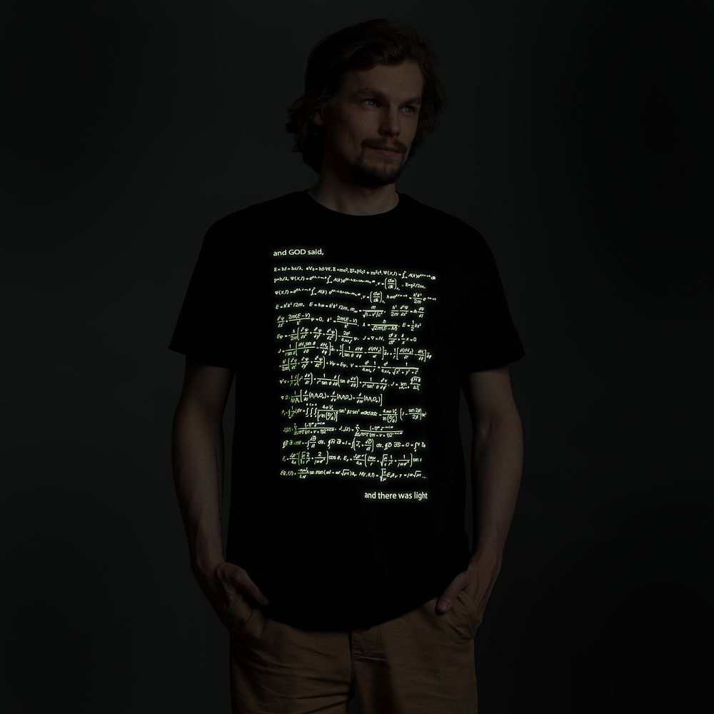 Футболка мужская Да будет свет со светящимся принтом размер XL - фото 5