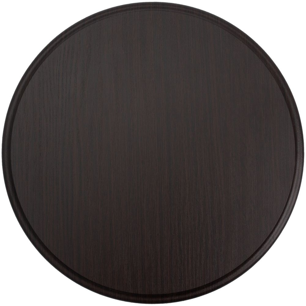 Плакетка Plaque, круглая, венге с серебристой пластиной - фото 2