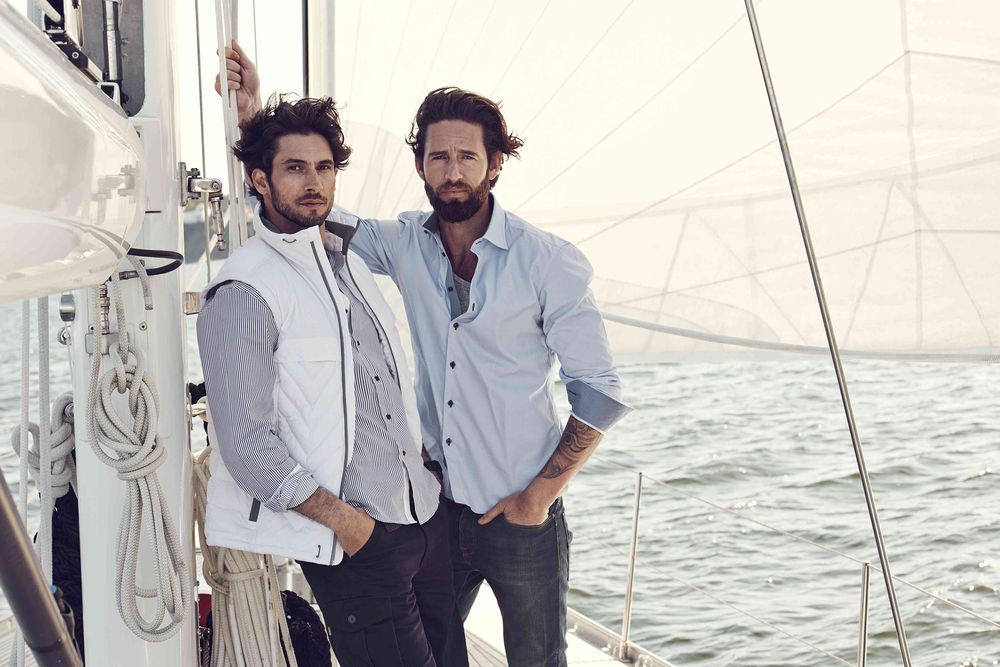 Рубашка мужская в полоску Reno темно-синяя размер S - фото 4