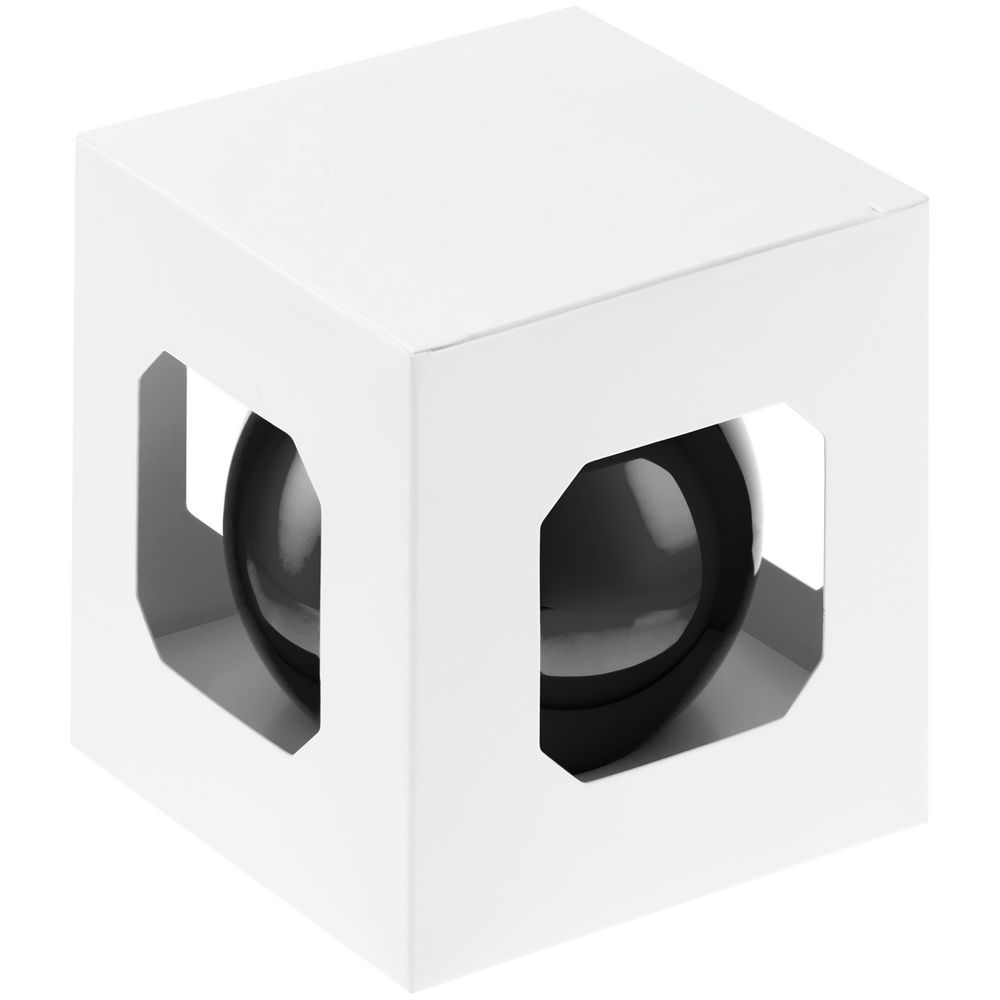 Елочный шар Finery Gloss, 8 см, глянцевый черный - фото 2