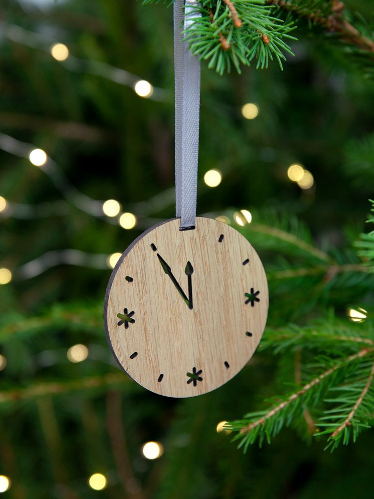 Деревянная подвеска Christmate, часы - фото 4