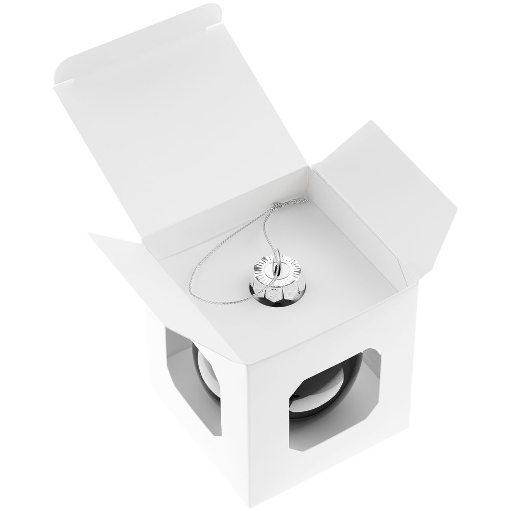 Елочный шар Finery Gloss, 8 см, глянцевый черный - фото 3