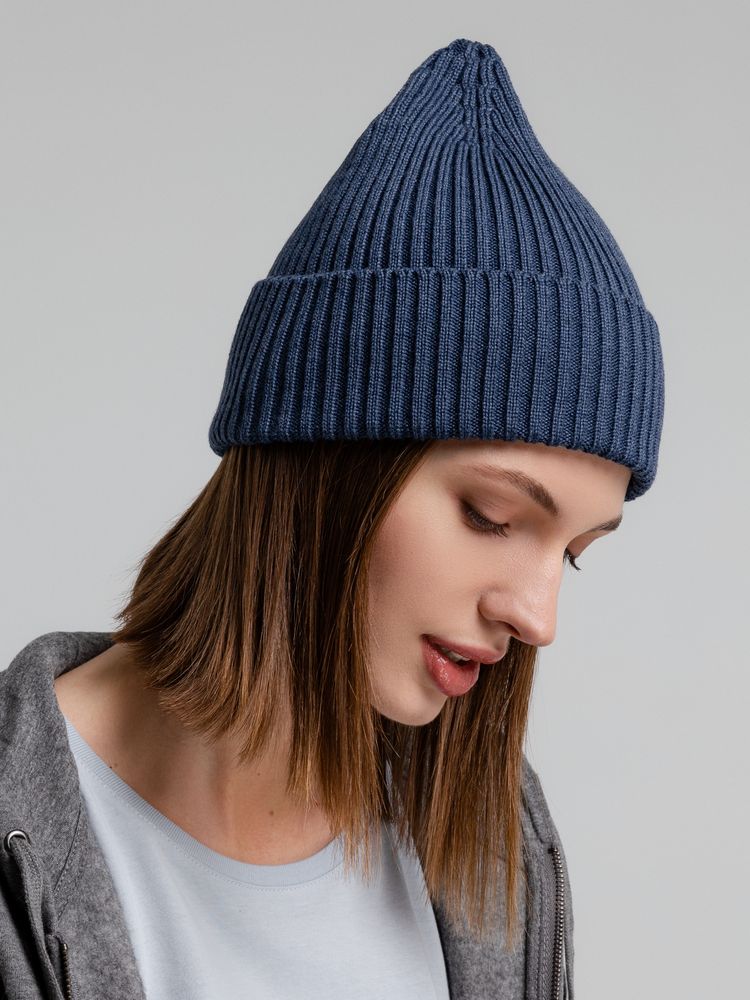 Шапка Stout, синий меланж - фото 7