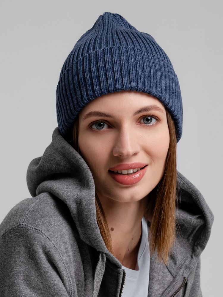 Шапка Stout, синий меланж - фото 8