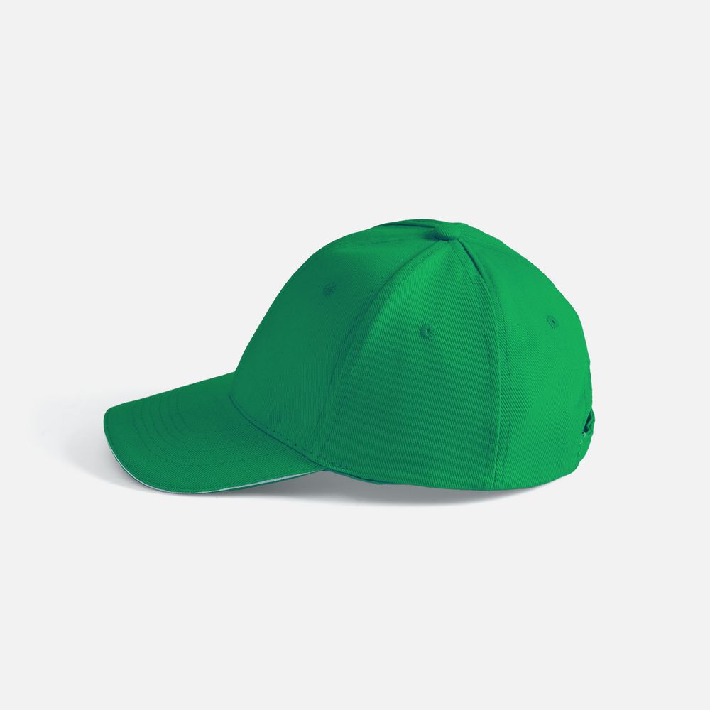 Бейсболка Buffalo, ярко-зеленая с белым - фото 4