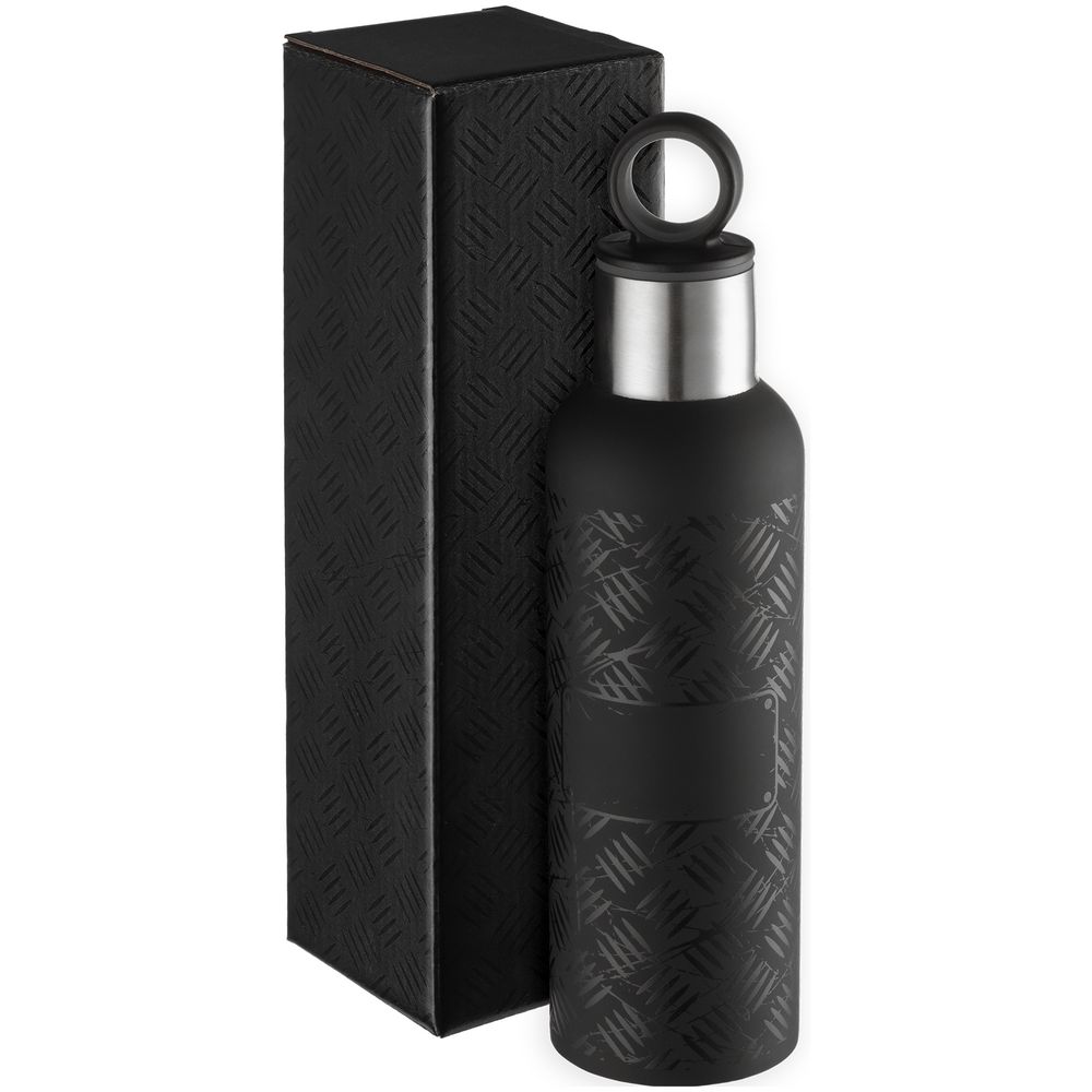 Термобутылка Hard Work Black, черная - фото 3