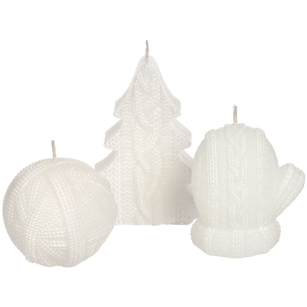 Свеча Kniteam, елка, белая - фото 3