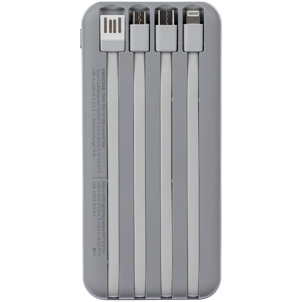 Внешний аккумулятор Omni Pro 10000 мАч, серый - фото 3