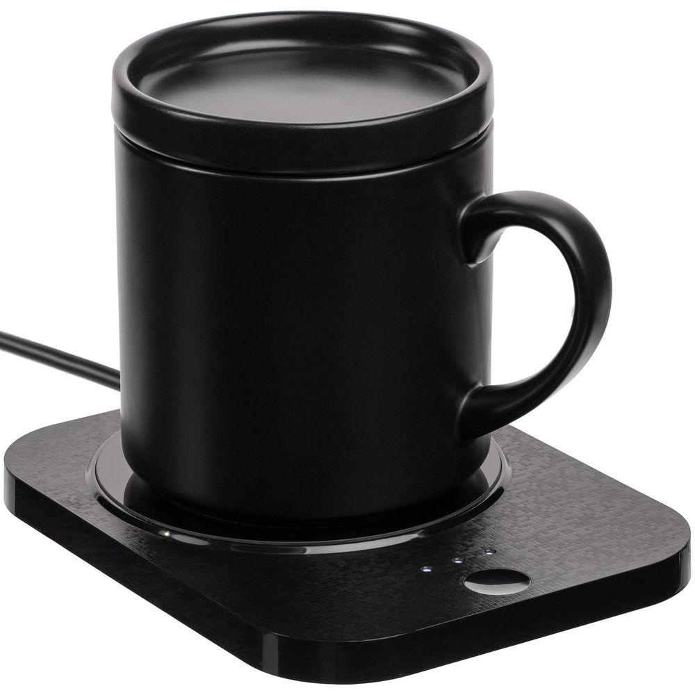 Кружка с подогревом и беспроводной зарядкой dualBase plus, черная - фото 3